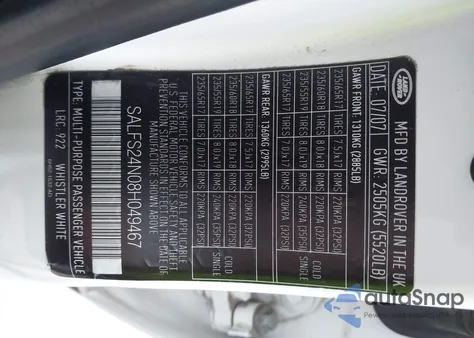 2008 Land Rover Lr2 Se from USA, damaged, VIN SALFS24N08H049467